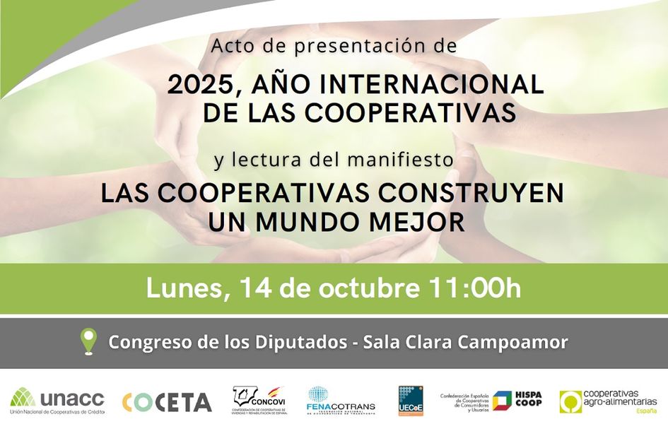 El Congrés acollirà l'acte de llançament de l'Any Internacional de les Cooperatives 2025